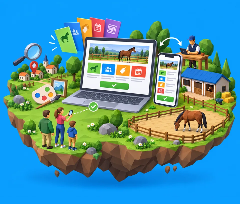 Website auf einem Laptop